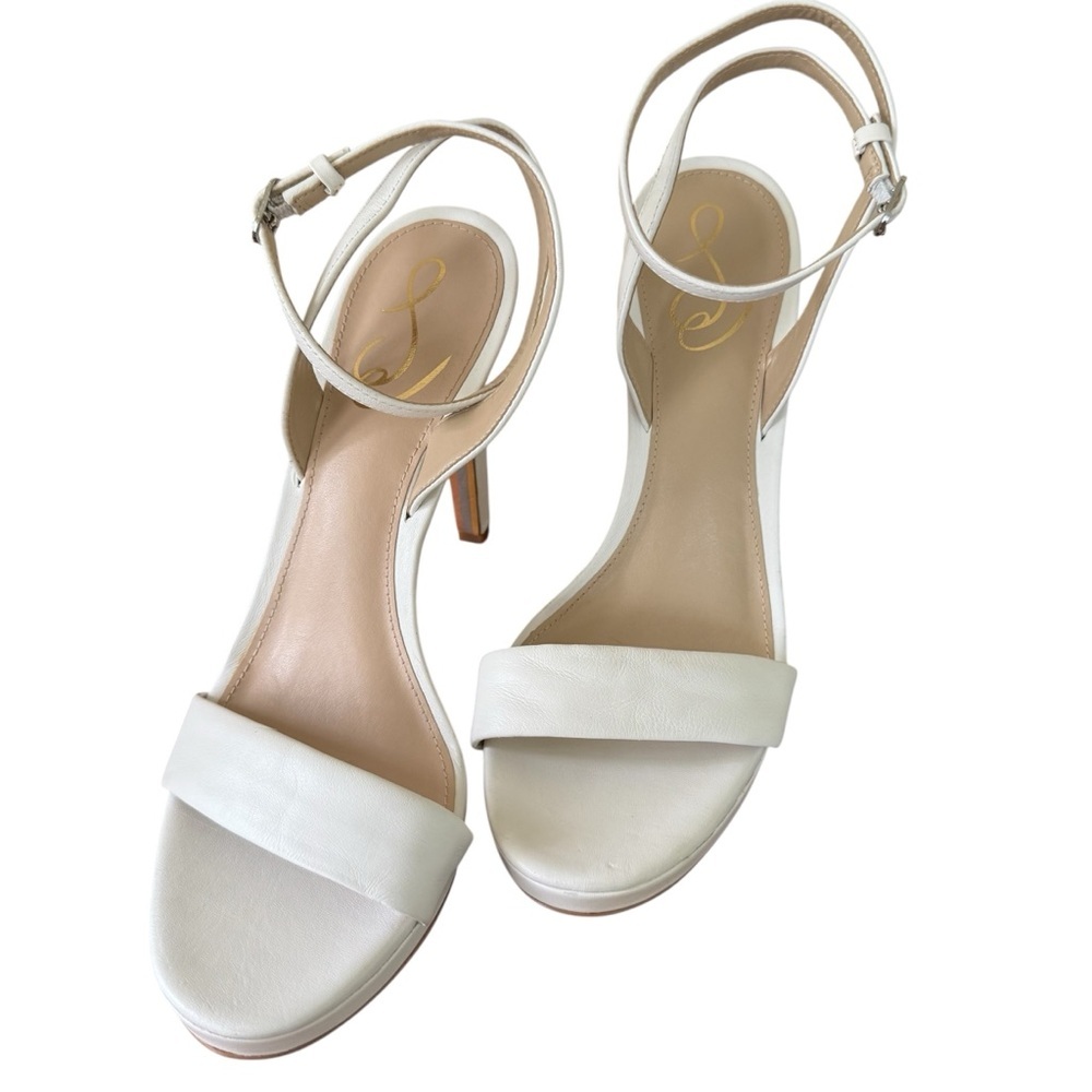 Sam Edelman Jade Ankle Strap Heel Sandals in White NEW Size 10 - Picture 6 of 8